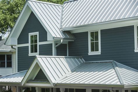 gray metal roof on white house|metal roof house color combinations.